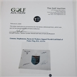 Goosen, Stephenson, Payne & Walters Signed World Golf Hall of Fame Flag JSA ALOA