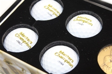 Arnold Palmer Signed 50th Appearance at The Masters Box Set w/Golf Balls & Medal JSA ALOA