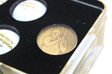 Arnold Palmer Signed 50th Appearance at The Masters Box Set w/Golf Balls & Medal JSA ALOA