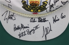 Tiger Woods & Team USA Signed 1995 Walker Cup at Royal Porthcawl Hat - Framed JSA ALOA
