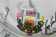 Tiger Woods & Team USA Signed 1995 Walker Cup at Royal Porthcawl Hat - Framed JSA ALOA
