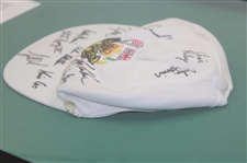 Tiger Woods & Team USA Signed 1995 Walker Cup at Royal Porthcawl Hat - Framed JSA ALOA