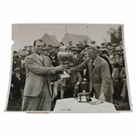 1926 Jess Sweetser American Wins the British Amateur Trophy Presentation Photo
