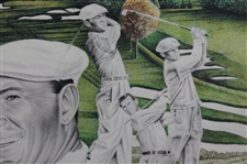 'The Grand Slam' Collage Print Featuring Gene Sarazen, Ben Hogan, Jack Nicklaus & Gary Player by Artist Michael Marron - Framed