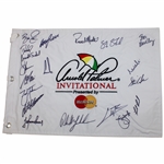 PGA Stars Multi-Signed Arnold Palmer Invitational White Embroidered Flag JSA ALOA