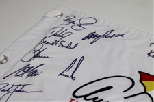 PGA Stars Multi-Signed Arnold Palmer Invitational White Embroidered Flag JSA ALOA