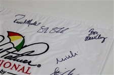 PGA Stars Multi-Signed Arnold Palmer Invitational White Embroidered Flag JSA ALOA