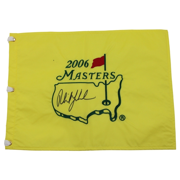 Phil Mickelson Signed 2006 Masters Embroidered Flag JSA ALOA