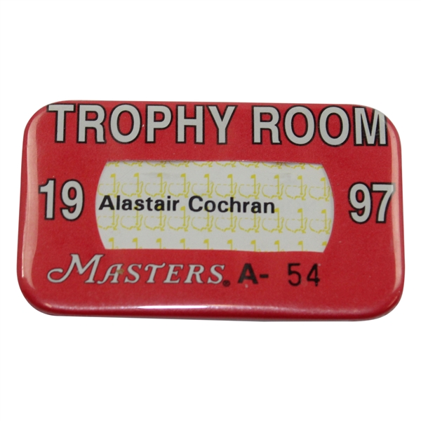 1997 Masters Tournament Trophy Room Badge #A-54 - Alastair Cochran