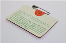 1977 Masters Tournament SERIES Badge #19669 - Tom Watson Winner