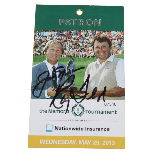 Nicklaus & Floyd Signed 2013 Memorial Tournament Wednesday Ticket JSA ALOA
