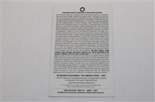 Nicklaus & Floyd Signed 2013 Memorial Tournament Wednesday Ticket JSA ALOA