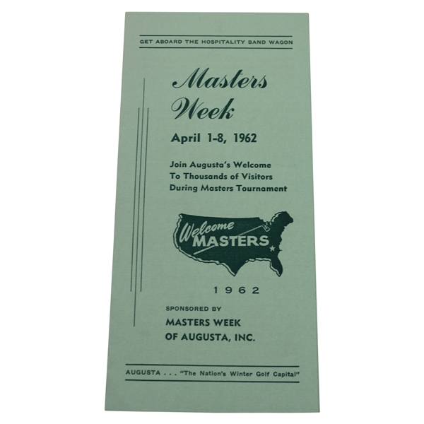1962 Masters Week Information Pamphlet by Masters Week of Augusta, Inc.