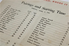 1951 Masters Tournament Friday 2nd Rd & Sunday Final Rd Pairing Sheets - Ben Hogan Winner