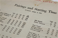 1951 Masters Tournament Friday 2nd Rd & Sunday Final Rd Pairing Sheets - Ben Hogan Winner