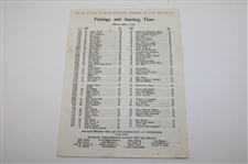 1965 Masters Tournament Complete Thursday-Sunday Pairing Sheets - Jack Nicklaus Win
