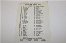 1966 Masters Tournament Complete Thursday-Sunday Pairing Sheets - Jack Nicklaus Win