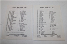 Twenty Three (23) Masters Tournament Pairing Sheets, Par 3, Computer Analysis Sheets & Parking Passes