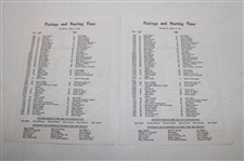 Twenty Three (23) Masters Tournament Pairing Sheets, Par 3, Computer Analysis Sheets & Parking Passes