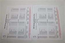 Fourteen (14) Various Masters Pairing Sheets from Tiger Woods Wins - 1997, 2001, 2002, 2005 & 2019