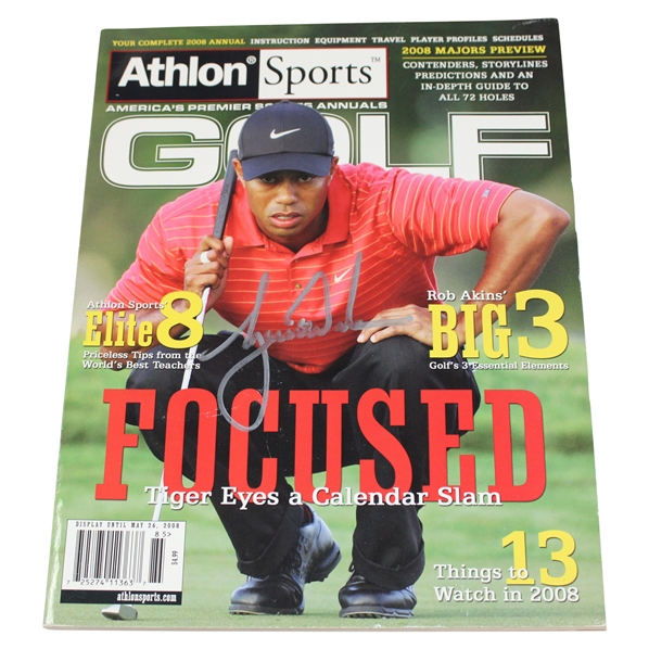 Tiger Woods Signed 2008 Athlon Sports Annual Magazine - May JSA ALOA