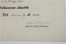 Ben Hogan Signed 1953 The Open Championship Challenge Certificate JSA ALOA