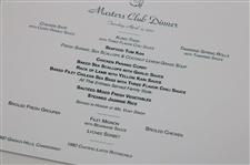 2001 Masters Champions Club Dinner Menu as Chosen by 2000 Winner Vijay Singh