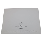 2002 Masters Champions Club Dinner Menu as Chosen by 2001 Winner Tiger Woods