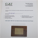 Jacky Cupit's 1963 Pine Tree Public Schools Achievement Award Plaque