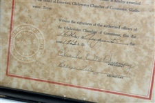Jacky Cupit's 1963 Gladewater Chamber Of Commerce Honorary Membership