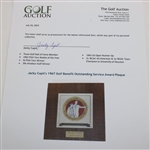 Jacky Cupit's 1967 Golf Benefit Outstanding Service Award Plaque