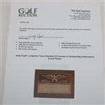 Jacky Cupit's Longview Texas Chamber Of Commerce Outstanding Achievement Award Plaque 