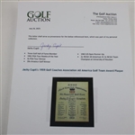 Jacky Cupit's 1960 Golf Coaches Association All America Golf Team Award Plaque - Jack Nicklaus 1st Team
