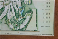 Jacky Cupit's 1968 Augusta National Course Map Plaque - Masters Player Gift