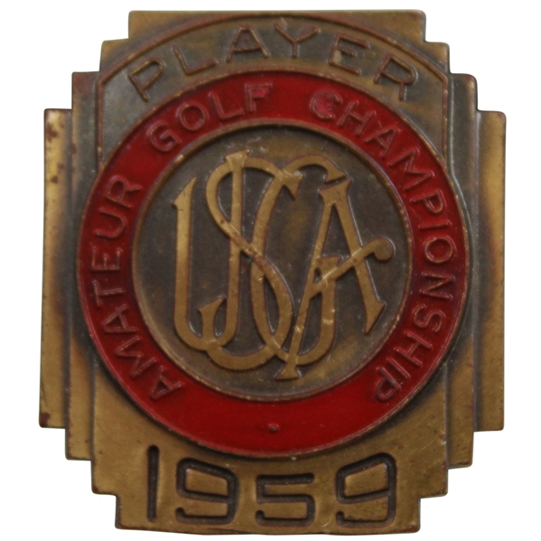 Jacky Cupits 1959 US Amateur Contestant Badge - Jack Nicklaus Winner-Claims 1st Major!