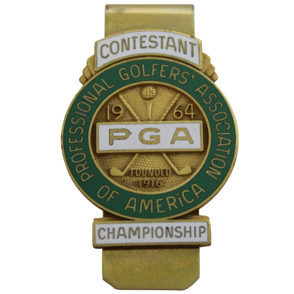 Jacky Cupits 1964 PGA Championship at Columbus CC Contestant Badge/Clip - Bobby Nichols Winner