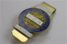 Jacky Cupit's 1966 PGA Championship at Firestone CC Contestant Badge - Al Geiberger Winner
