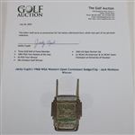 Jacky Cupit's 1968 WGA Western Open Contestant Badge/Clip - Jack Nicklaus Winner