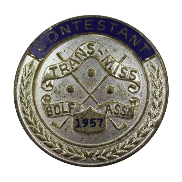 Jacky Cupits 1957 Trans-Mississippi Golf Association Contestant Badge