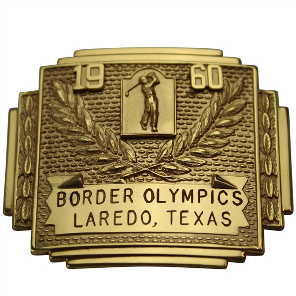 Champion Jacky Cupits 1960 Border Olympics University Golf Gold Tone Belt Buckle