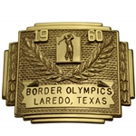 Champion Jacky Cupits 1960 Border Olympics University Golf Gold Tone Belt Buckle