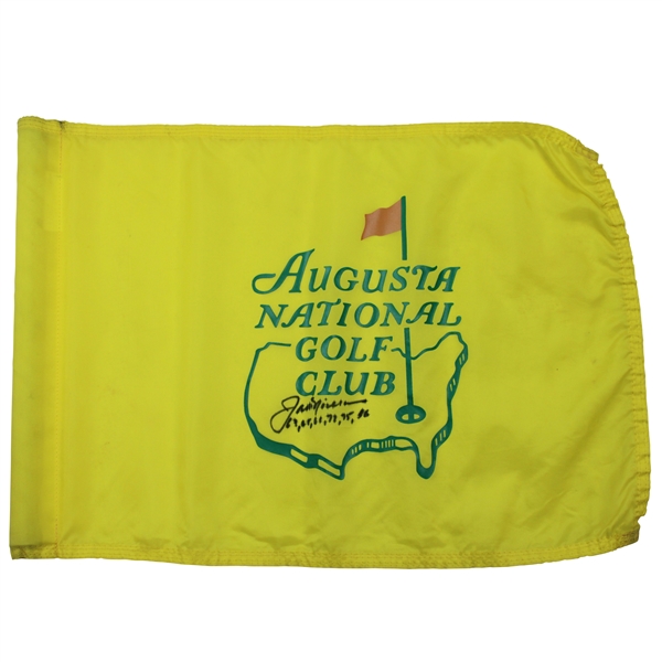 Jack Nicklaus Signed Augusta National Golf Club Course Flown Flag w/Years Won JSA ALOA