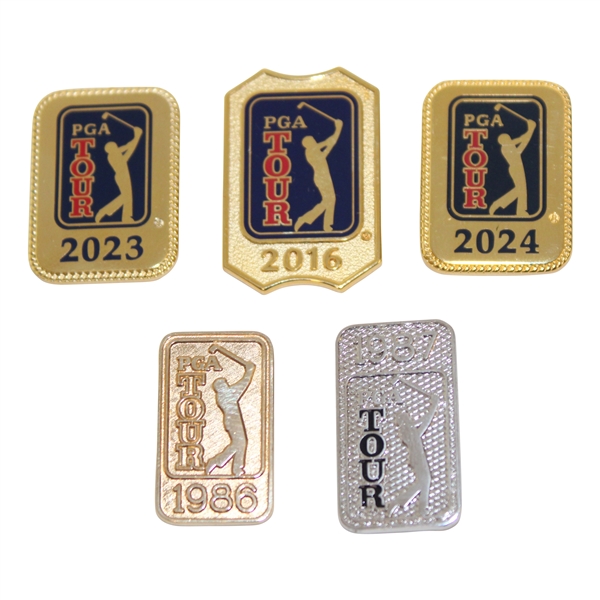 Jacky Cupits 1986, 1987, 2016, 2023 & 2024 PGA Tour Member Pins