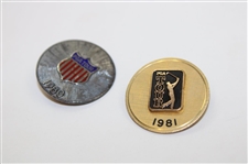 Jacky Cupit's 1980 & 1981 PGA Tour Member Pins