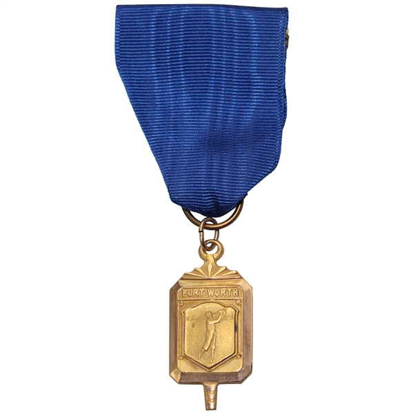 Jacky Cupits 1957 Medalist Haltoms Fort Worth Gold Filled Medal w/Ribbon