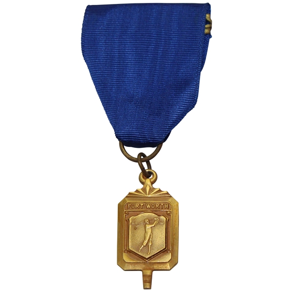Jacky Cupits 1957 Team Haltoms Fort Worth Gold Filled Medal w/Ribbon
