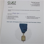Jacky Cupit's 1957 Team Haltom's Fort Worth Gold Filled Medal w/Ribbon