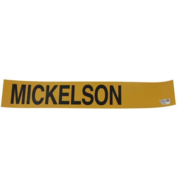 2013 Open Champion Phil Mickelson 2018 The Open Championship Course Used Walking Scoreboard Nameplate