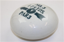 1957 US Open at Inverness Ceramic Tee Marker w/Employee Badge - Nicklaus PGA Tour Debut