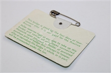 Gary Player Signed 1978 Masters Tournament SERIES Badge #10377 JSA ALOA